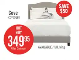 The Brick Cove Upholstered Platform Bed in Grey Fabric with Nailhead Design - Queen Size offer