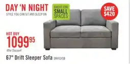 The Brick Drift 66.5 Linen-Look Fabric Sleeper Sofa with Track Arms - Grey offer