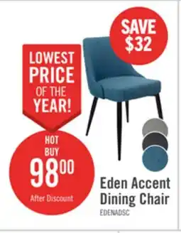 The Brick Eden Dining Chair with Linen-Look Fabric, Metal - Blue offer