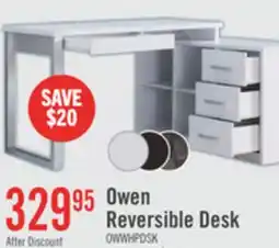 The Brick Owen 55 Reversible Corner Office Desk with 4-Drawers & Cubbies - White offer