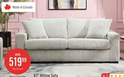 The Brick Willow 87 Light Grey Fabric Sofa with Track Arms and Reversible Seat and Back Cushions offer