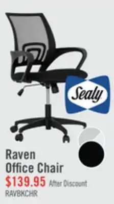 The Brick Sealy Raven 25.2 Adjustable Ergonomic Office Chair with Mesh Padding - Black offer