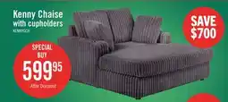 The Brick Kenny 52.8 Ultra Plush Faux Fur Fabric Chaise Lounge Grey offer
