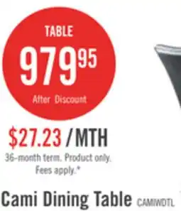 The Brick Cami Dining Table with Genuine Marble Top, 70W - White offer