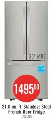The Brick LG 30 21.8 Cu. Ft. French Door Standard-Depth Refrigerator - Stainless Steel - LFCS22520S offer