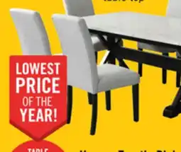 The Brick Verona 7pc Dining Set with Table & 6 Chairs, Culture Marbled Top, Trestle Base, 70W - White offer