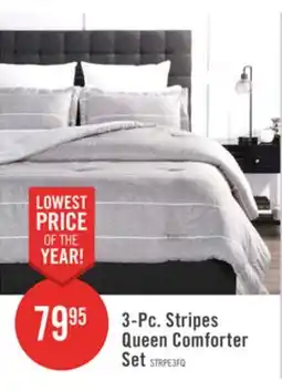 The Brick Stripes 3-Piece Full/Queen Comforter Set - Grey offer