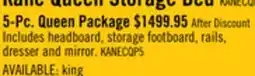 The Brick Kane 5pc Bedroom Set with Storage Bed, Dresser & Mirror, Vegan Leather, Brown - Queen Size offer