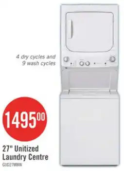 The Brick GE Unitized Spacemaker Washer and Electric Dryer Combination - GUD27ESMMWW offer