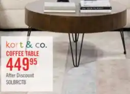 The Brick Kort & Co. Sol 38 Rustic Round Solid Pine Wood Coffee Table - Brown offer