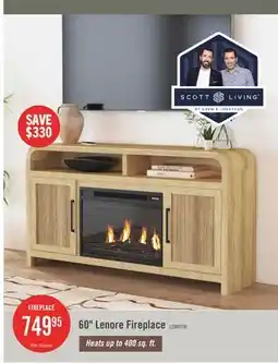 The Brick Scott Living Lenore 60 Electric Fireplace TV Stand with Storage - Natural offer
