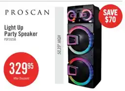 The Brick Proscan 2 x 15 120W Light Up Party Speaker with Bluetooth and Microphone offer