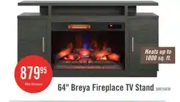 The Brick Breya 64 Modern Electric Fireplace TV Stand with Storage & USB Charging for TVs up to 70- Grey offer