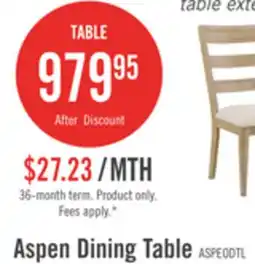 The Brick Aspen Dining Table with 80-104 Extension, Trestle Base - Natural offer
