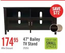 The Brick Bailey 47 TV Stand with Storage and Cable Management for TVs up to 55- Grey offer