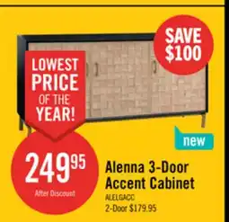 The Brick Alenna 60 3-Door Accent Cabinet - Black with Weathered White Doors offer