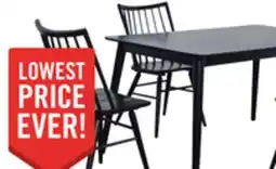 The Brick Astro 5pc Dining Set with Table & 4 Spindle-Back Chairs, 59.1W - Black offer