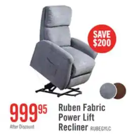 The Brick Ruben 32 Chenille Fabric Power Lift Reclining Chair - Grey offer