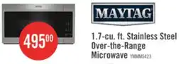 The Brick Maytag 1.7 Cu. Ft. Over-the-Range Microwave with 900 Watts Cooking - Stainless Steel - YMMMS4230PZ offer