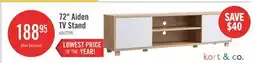 The Brick Kort & Co. Aiden 72 TV Stand with Storage and Cable Management for TVs up to 80- Natural and White offer