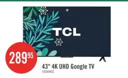 The Brick TCL 43 S45K 4K UHD Google Smart TV offer