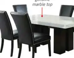 The Brick Cami 7pc Counter-Height Dining Set with Table & 6 Grey Chairs, Genuine Marble Top, 54W Square offer