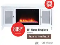 The Brick Margo 59 Glam Electric Fireplace TV Stand with Storage and Cable Management for TVs up to 65- Silver offer