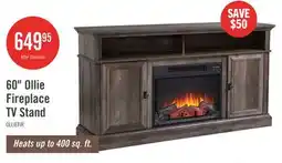 The Brick Ollie 60 Electric Fireplace TV Stand with Storage and Cable Management for TVs up to 65- Grey offer