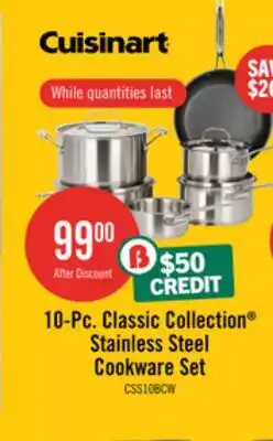 The Brick Cuisinart 10-Piece Classic Collection Stainless Steel Cookware Set - CSS-10BC offer