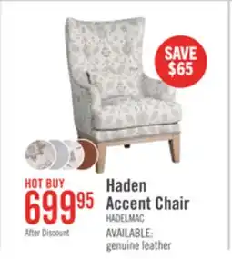 The Brick Haden 30 Chenille Fabric Accent Chair with Wood Base and Nailhead Trim - Limbu Mint Multicolour offer