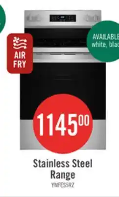 The Brick Whirlpool 5.3 Cu. Ft. Electric Range with No Preheat Air Fry - Stainless Steel - YWFES5030RZ offer