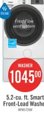 The Brick Whirlpool 5.2 Cu. Ft. Smart Front-Load Washer and 7.4 Cu. Ft. Electric Dryer - White offer