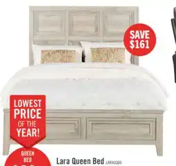 The Brick Lara Panel Bed with Headboard & Frame, Antique Grey - Queen Size offer