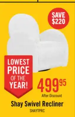 The Brick Shay 33 Chenille Fabric Swivel Glider Reclining Accent Chair - River Rock Beige offer