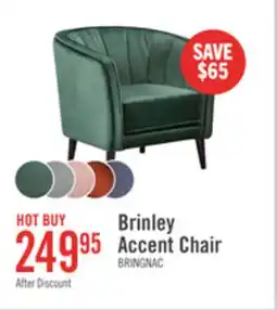 The Brick Brinley 29 Velvet Fabric Accent Chair with Wood Legs - Green offer