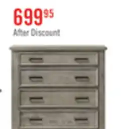 The Brick Levi Bedroom Chest of Drawers, 6-Drawer, 39W x 56H, Wood - Drift Grey offer