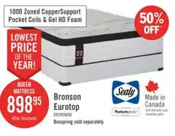 The Brick Sealy Posturepedic Plus 1000 Series Bronson Eurotop Medium Queen Mattress offer