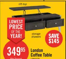 The Brick London 42 Industrial Coffee Table Grey Wood Finish and Silvery Metal Legs offer