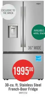 The Brick Whirlpool 36 30 Cu. Ft. French-Door Refrigerator with Dual Ice Makers - Stainless Steel - WRFF3736SZ offer
