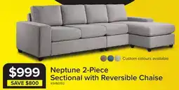Leon's Neptune 2-Piece Sectional with Reversible Chaise - Grey offer