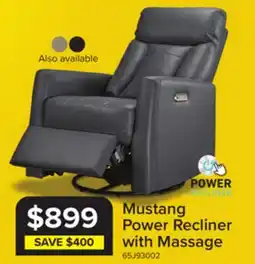 Leon's Mustang Swivel Glider Power Recliner - Dark Grey offer