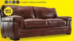 Leon's Stampede Leather Sofa - Chestnut offer