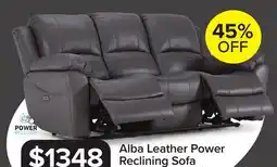 Leon's Alba Leather Power Reclining Sofa - Grey offer