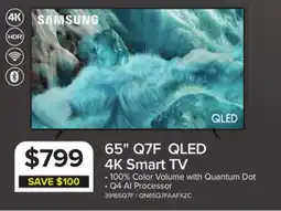 Leon's Samsung 65 4K Smart Q7F QLED TV - QN65Q7FAAFXZC offer