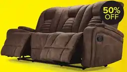 Leon's Dallas Reclining Sofa With Drop Down Table- Mocha offer