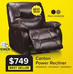 Leon's Canton Power Recliner - Dark Brown offer