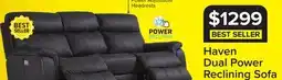 Leon's Haven Dual Power Reclining Sofa offer
