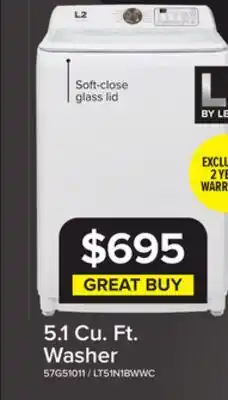 Leon's L2 White Top Load Electric Washer (5.1 Cu.ft ) - LT51N1BWWC offer