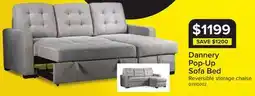 Leon's Dannery Pop-Up Sofa Bed - Light Grey offer