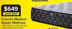 Leon's In Harmony - Kingsdown Concert Medium Tight Top Queen Mattress offer